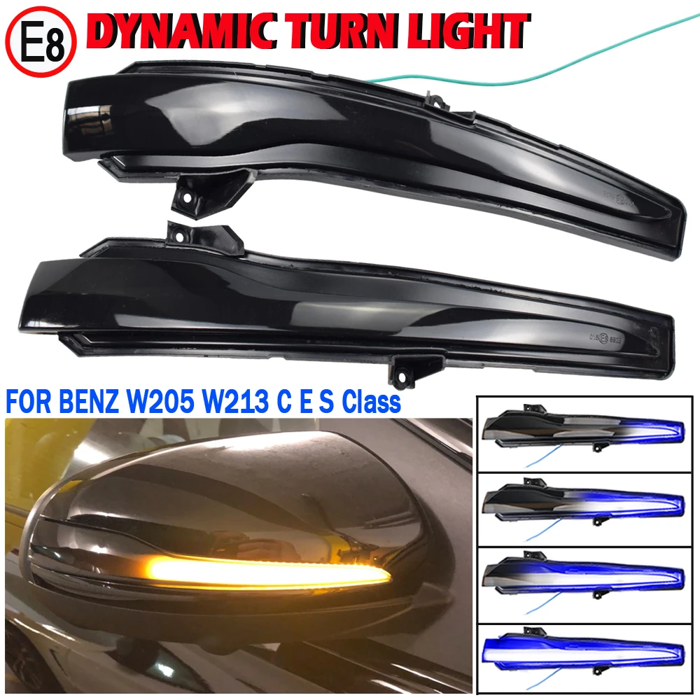 

Dynamic Turn Signal Light for Mercedes Benz W213 W205 GLC AMG 2 pcs Side Wing Rearview Mirror Indicator Blinker Light LED Lamp
