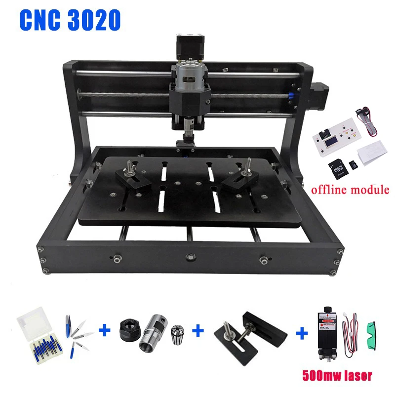 CNC 3020 Diy мини-машина 3 оси pcb фрезерный станок, деревообрабатывающий станок, лазерная гравировка с GRBL управлением в автономном режиме лучшие передовые игрушки - Цвет: 500mw