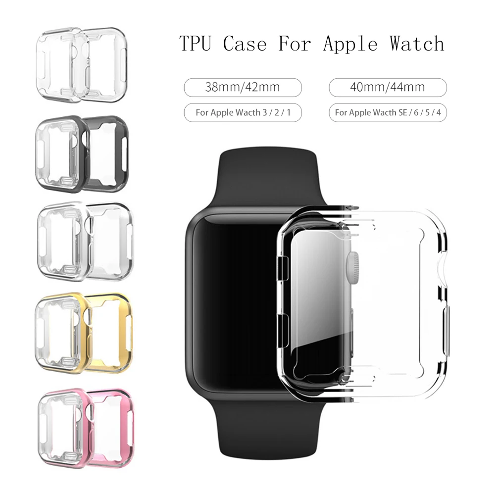 

Screen Protector Case for Apple Watch 1 2 3 Ultra Slim Soft TPU Watch Cover for Apple Watch 4 5 6 SE Protective Bumper Shell