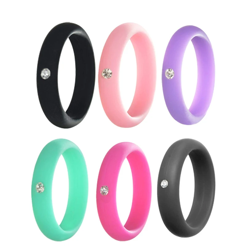Горячая Распродажа креативное Спортивное кольцо крутое Силиконовое с Стразы