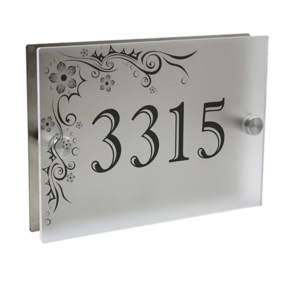 Цветок таблички уличное освещение персонализированные современный дом номер
