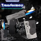 Бутановая фонарь жигалка, большая емкость, турбо-распылитель, зажигалка с синим пламенем, аксессуары для сигарет