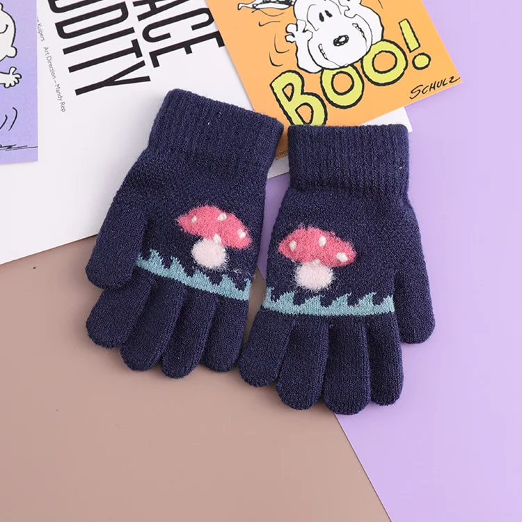 Перчатки вязаные детские зимние тонкие с мультяшными пальцами 2019 | Детская