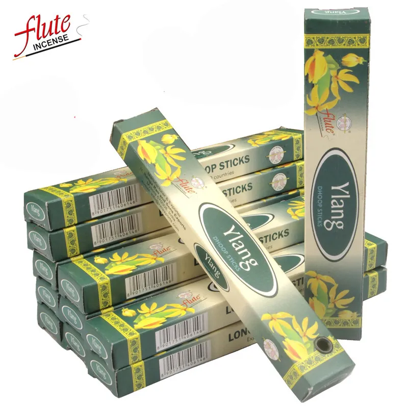 Ylang Флейта 120 палочек/упаковка фиолетовый аромат ящик ладан(Dhoop) из индийского природного ручной ароматический саше для антисептика - Аромат: Ylang