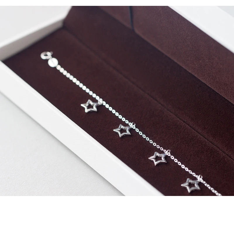 Colusiwei яркий цепь со звездами серебряные браслеты для женщин из натуральной 925