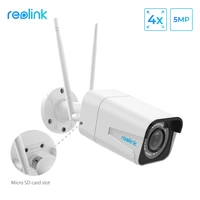 reolink rlc 511w 2 pack wifi camera 2 4g5g 4mp5mp bullet ip camera 4x optical zoom sd card slot night vision 5mp camera