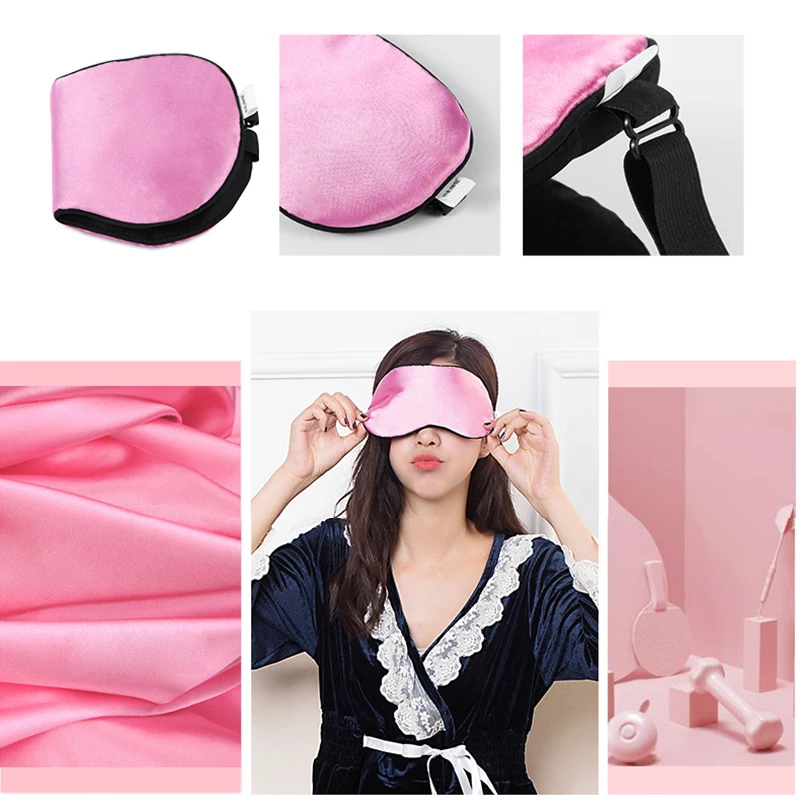 

Silk Sleep Shading Eye Patches Breathable Cool Experience Sleep Mask Improve Sleeping Exquisite Craft Wear Comfort Home Nap