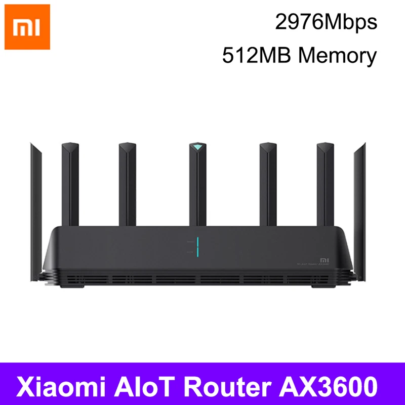 Xiaomi AIoT Router AX3600 Gigabit Wifi 6 5G Wifi6 512Mb Dual Band 2976Mbs Gigabit AIoT 6 x Antennas Signal Amplifier Easy Setup