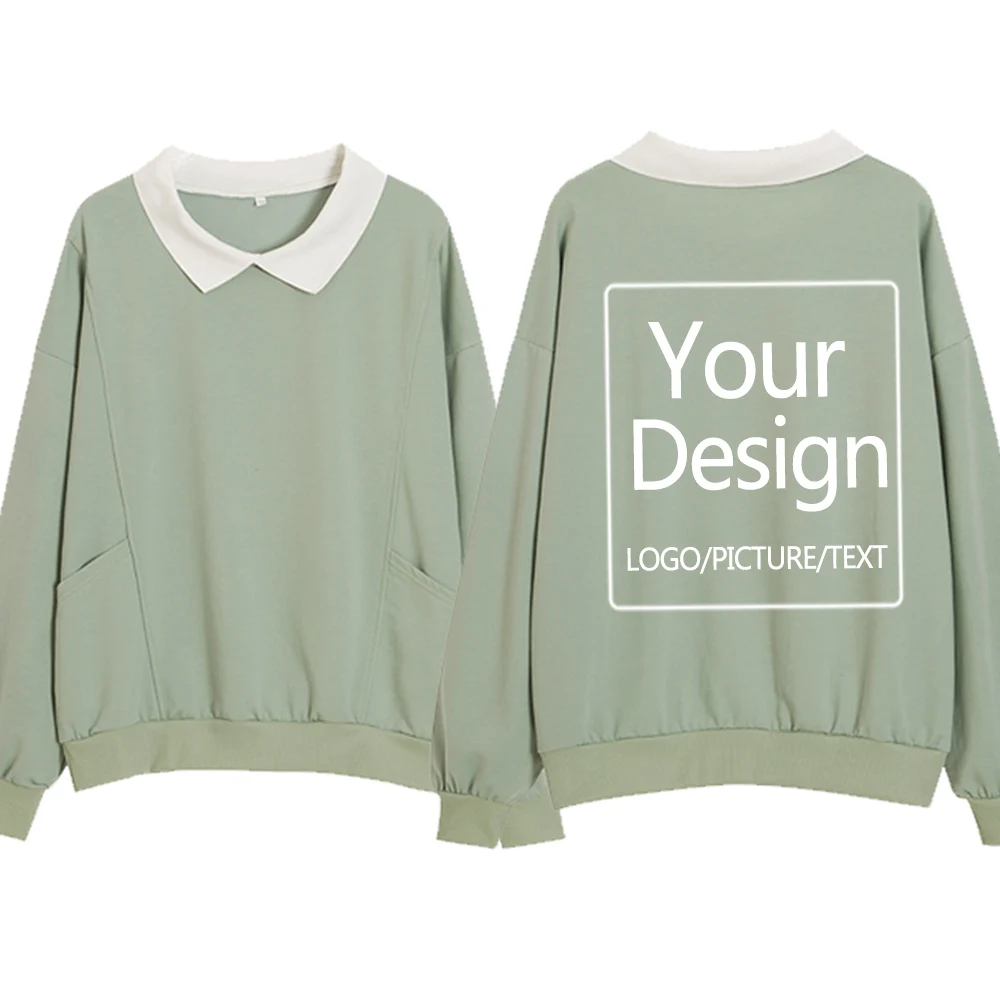 

Custom Your Sweatshirt Women Pullover Loose Harajuku Hoodies Cotton Winter Best Friend Sweatshirts Turn-down Collar Streetwear