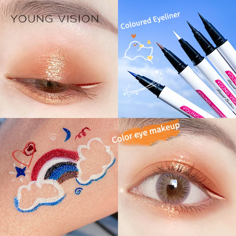 

NEW 5 Colors Color Eyeliner Liquid Eye Cosmetics Waterproof Long Lasting Sexy Charming Smooth Eye Liner Pen Eye Makeup TSLM1