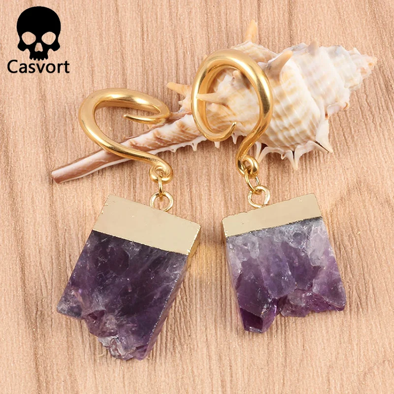 Casvort 2 шт Новые Нерегулярные с драгоценными кристаллами болтающиеся затычки для