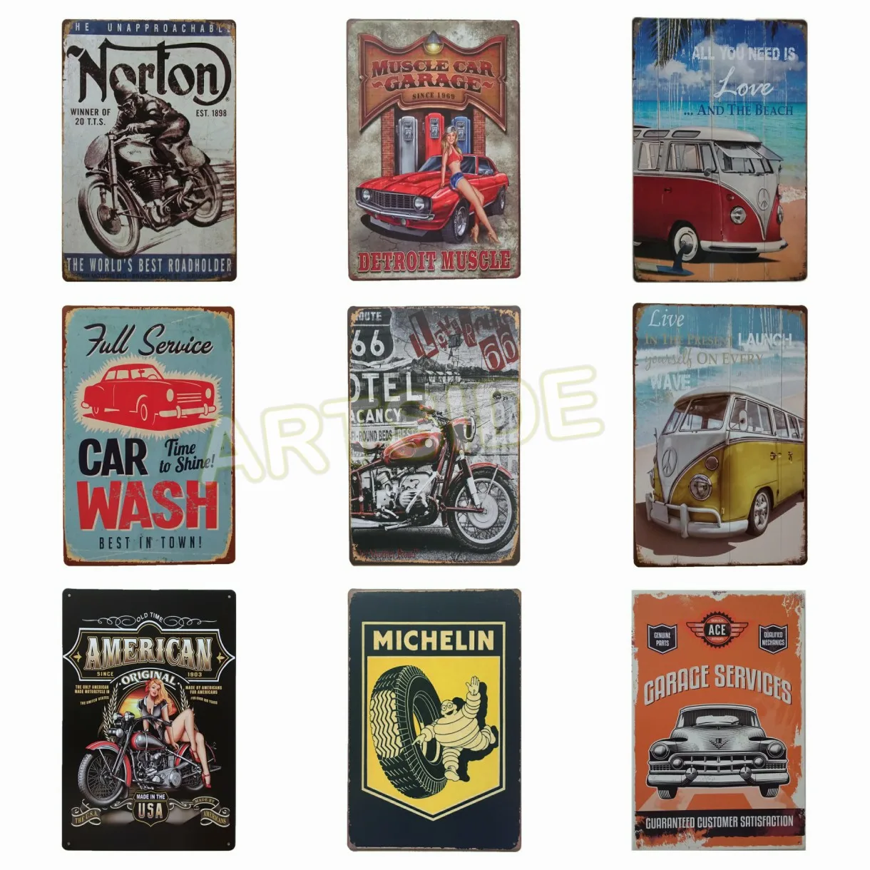 

Vintage Tin Sign for Wall Garage Retro Decor Metal Poster Plaque Full Service Car Wash Best in Town 8" X 12"