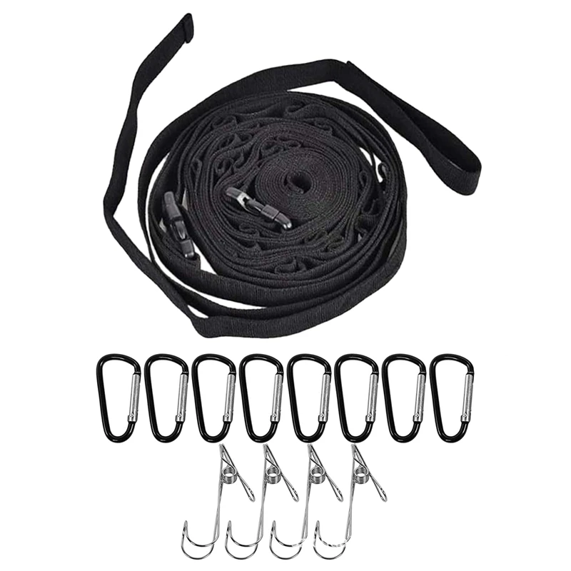 

Веревка для кемпинга, веревка для палатки, Веревка для белья, вешалка с 19 петлями для подвешивания, оборудование для кемпинга