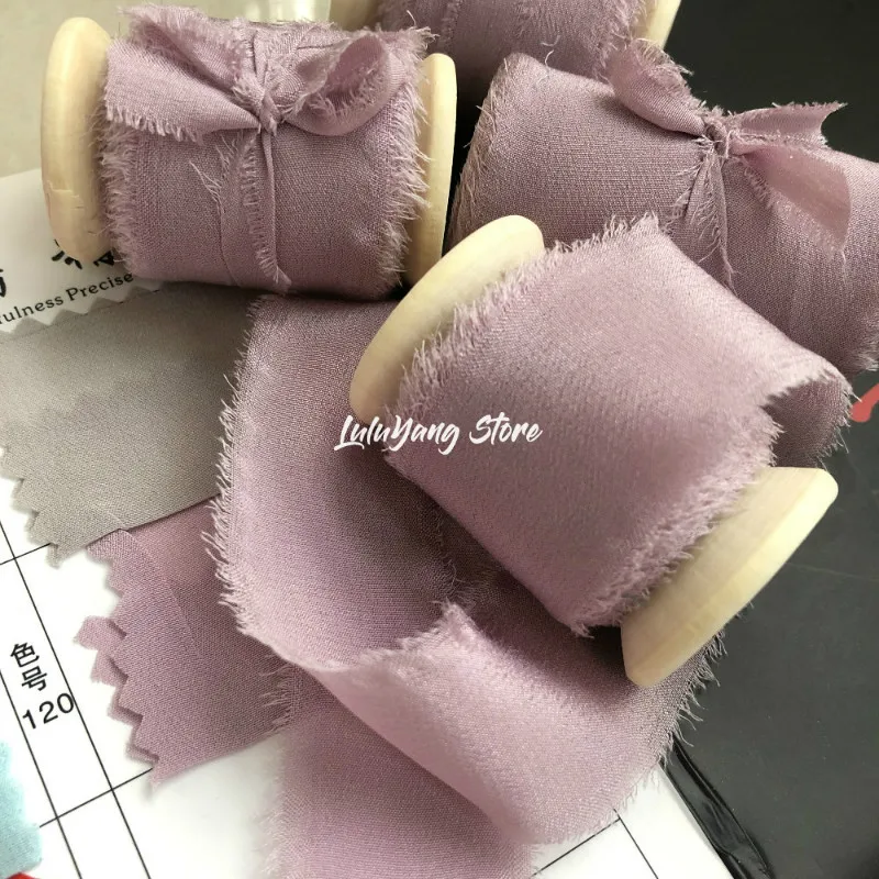 5 метров Ins стиль настоящая шелковая лента шифон ручной работы ремесла отвесный