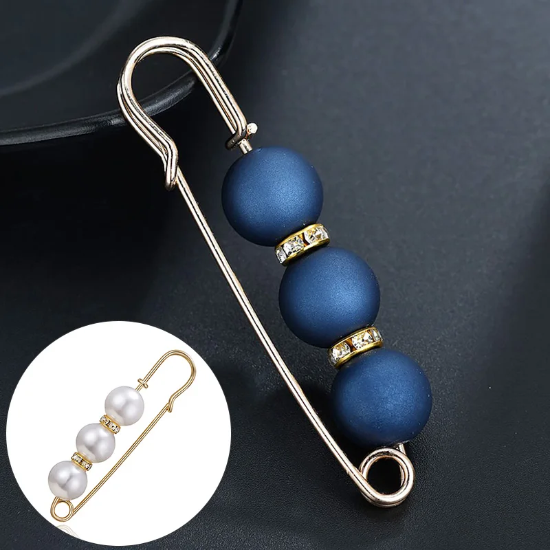 Брошь Стразы с имитацией жемчуга металлическая пряжка большие бусины безопасные