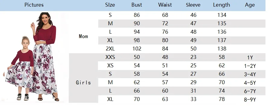 

Spring Family Set Full Sleeve Mother Daughter Matching Dresses Flower Mommy and Me Clothes Mum Mom Mama Baby Woman & Girls Dress