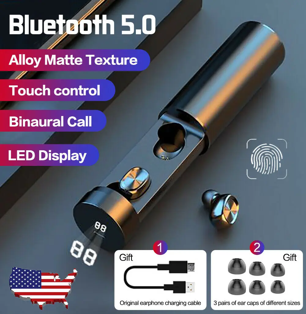 

2021 TWS Bluetooth 5.0 Headset Wireless Earphones Mini Earbuds Stereo Headphones