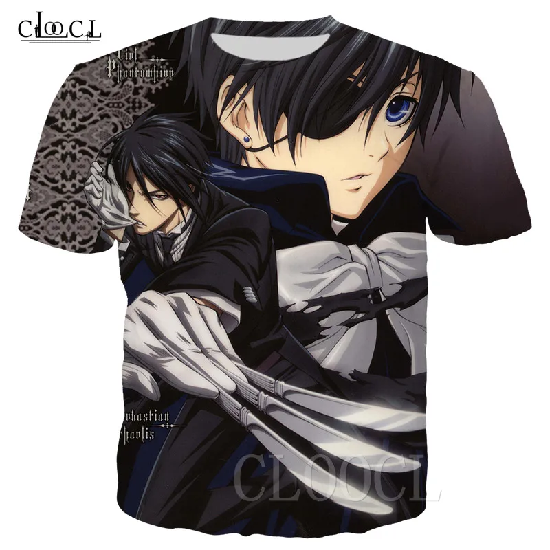 Kuroshitsuji Ciel футболка Sebastian 3D принт демон Косплей Аниме Толстовка Футболка для