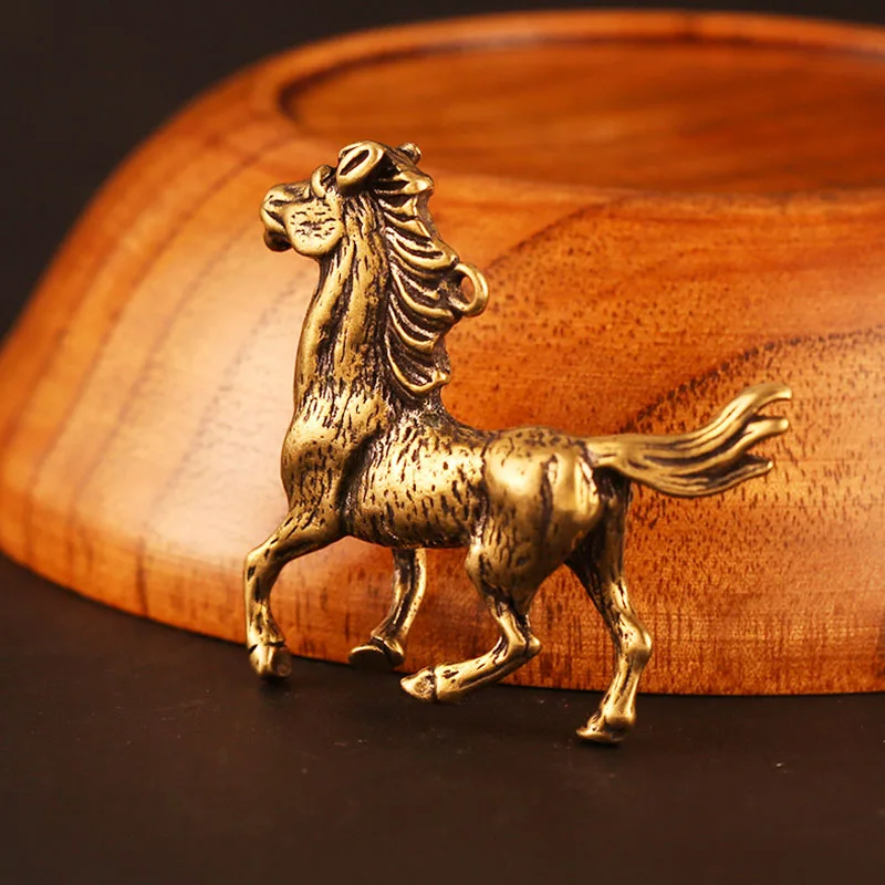 Китайский стиль креативные латунные беговые брелоки с лошадьми Подвески медные
