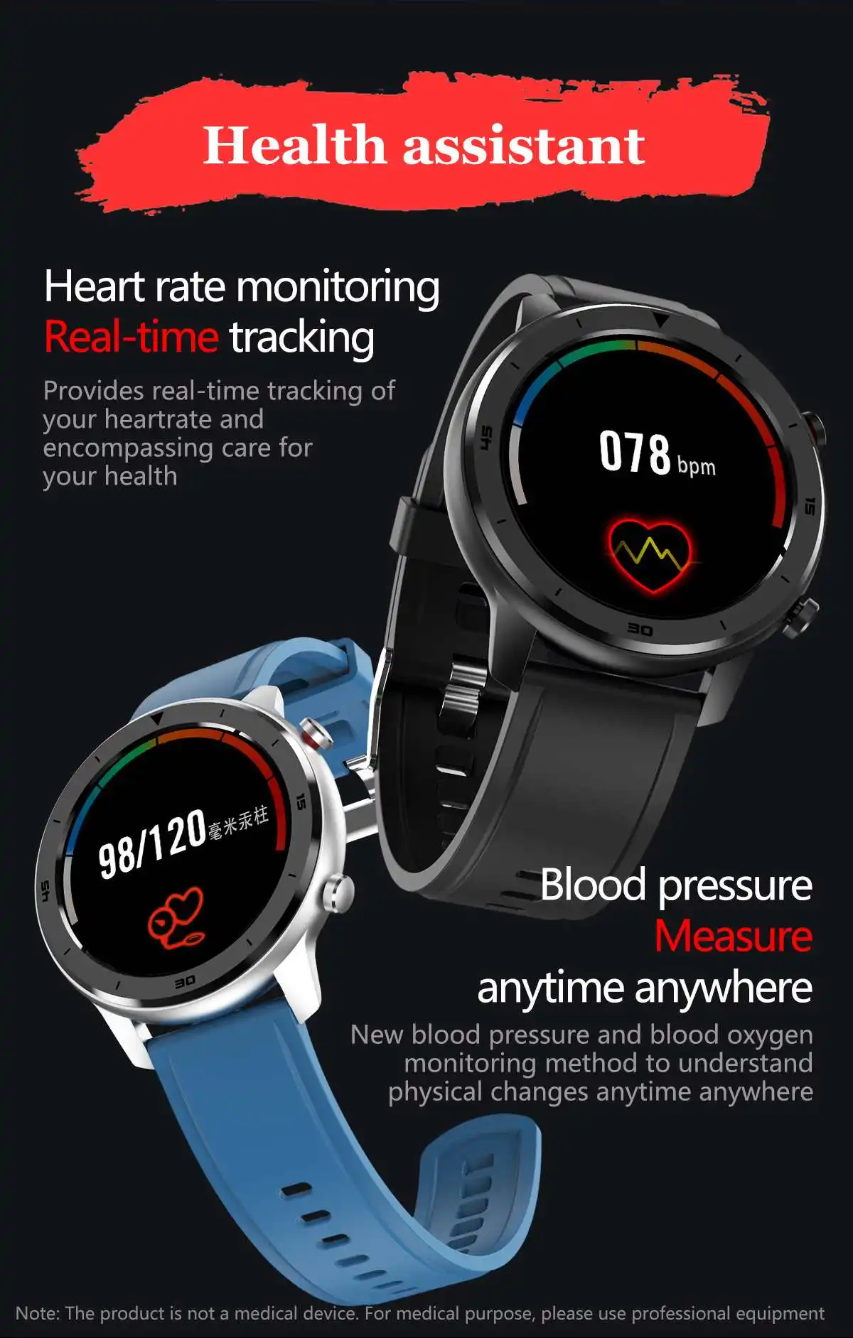 DT NO.1 DT78 Круглые сенсорные элементы управления Smart Watch 14 Мульти циферблаты Smartwatch Браслет Фитнес-трекер Мужчины Женщины Носимые устройства Группа Монитор сердечного ритма Информация Push-напоминание