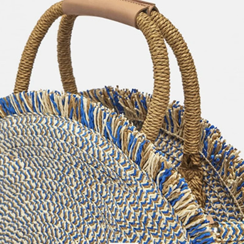 

Round Straw Bag Bohemian Women's Shoulder Bag Fashion Hand-Woven