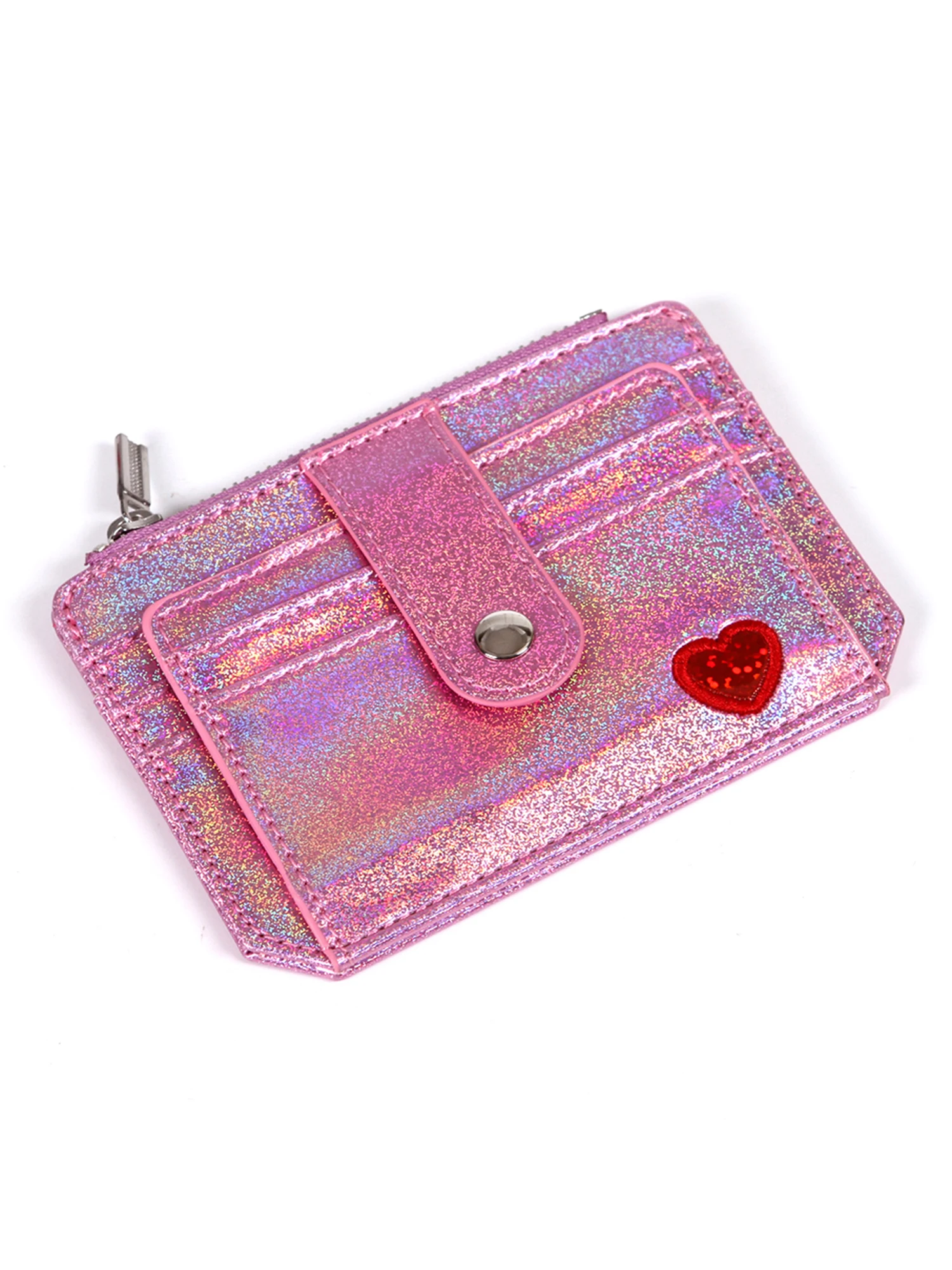 Women Credit Card Holder Holographic Glitter Business Case Slim Bifold Wallet | Багаж и сумки