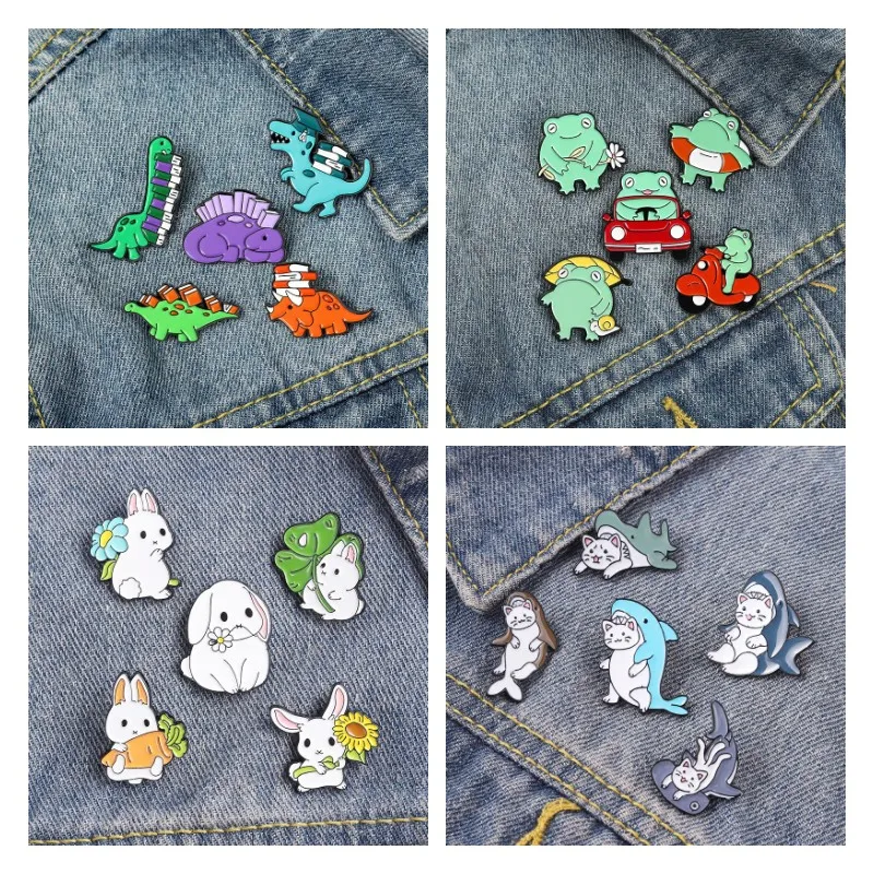 

1/5pcs/set Cat Mom Enamel Pins Custom Puppy Fox Frog Bear Bunny Brooch Lapel Pin Cute Animal Party Badge Jewelry Gifts Wholesale