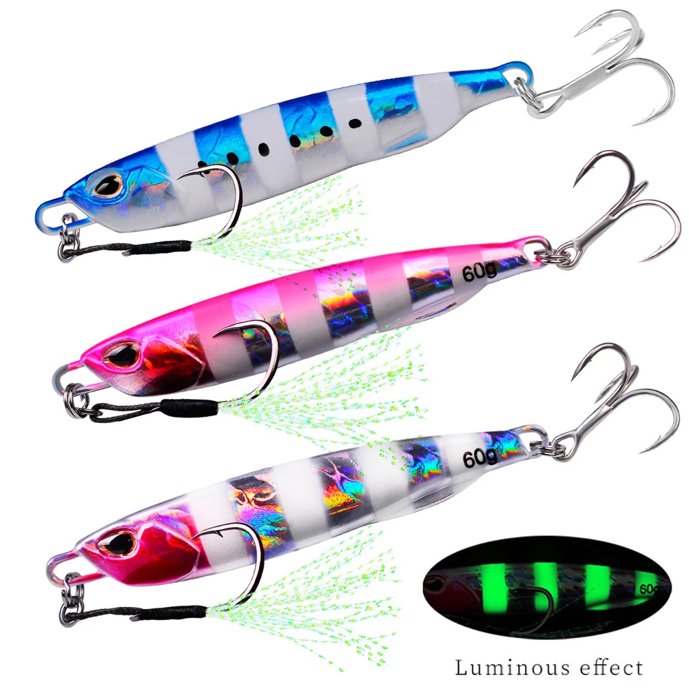 

New Metal Jig Fishing Lure Weights 10g-60g Trolling Hard Bait Bass Fishing Bait Tackle Trout Jigging Lure Jigs Saltwater Lures