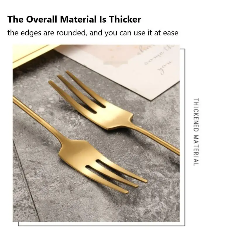 Ложка-вилка из нержавеющей стали толстая круглая ручка для полировки кофе