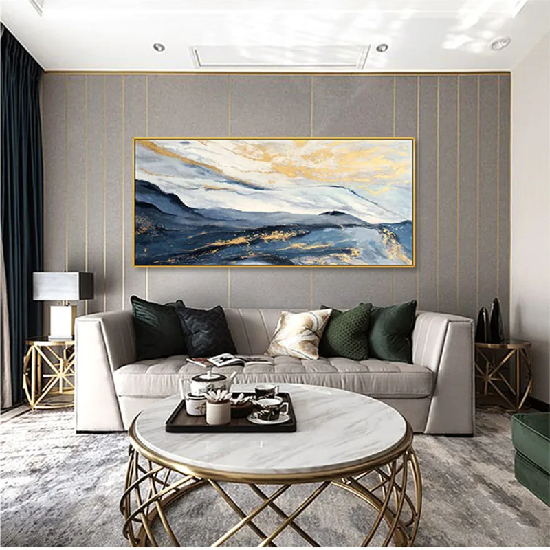 luxury gold foil decorative oilpainting hand-painted abstract oil painting modern living room decoration | Дом и сад