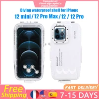 puluz 40m130ft waterproof diving housing taking underwater cover case for iphone 12minipropro max underwater photography