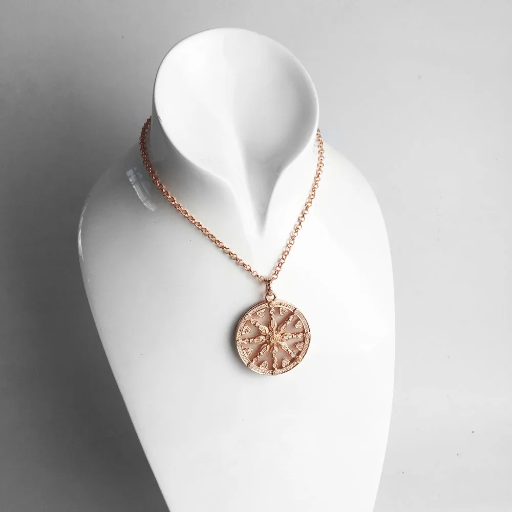 Подвески для дисков из розового золота колье стерлингового серебра 925 пробы с