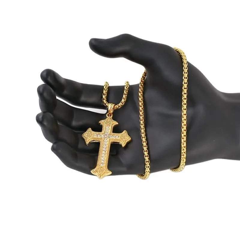 Черный рыцарь вырезанная зеленая подвеска крест мужское модное ожерелье в стиле