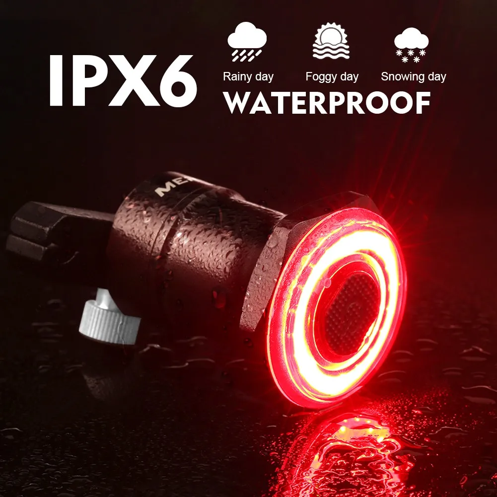 

PEACHES Bike Light Bicycle Smart Brake Sensor Mountain Bicycle USB Charging Tail Lights Safety Warning Intelligent Warning Lamps