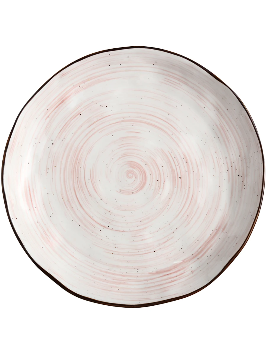 Керамическая тарелка с ручной росписью пластина неправильной формы для еды