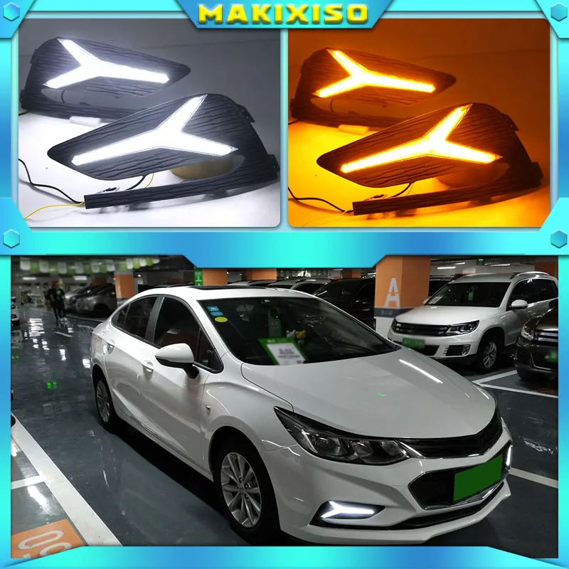 

Дневные ходовые огни, противотуманные фары для Chevrolet Cruze 2016 2017 2018, 2 шт., 12 В, дневной сигнал для Chevy
