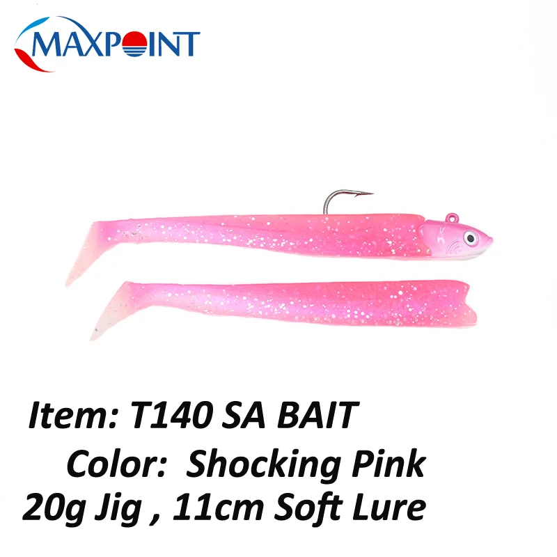 T140PINK 11 см набор рыболовных приманок с качающимся хвостом Sayori 140 с 20 г джиг голова каяк мягкие приманки Inshore рыболовные приманки гибкие виниловые - Цвет: T140PINK