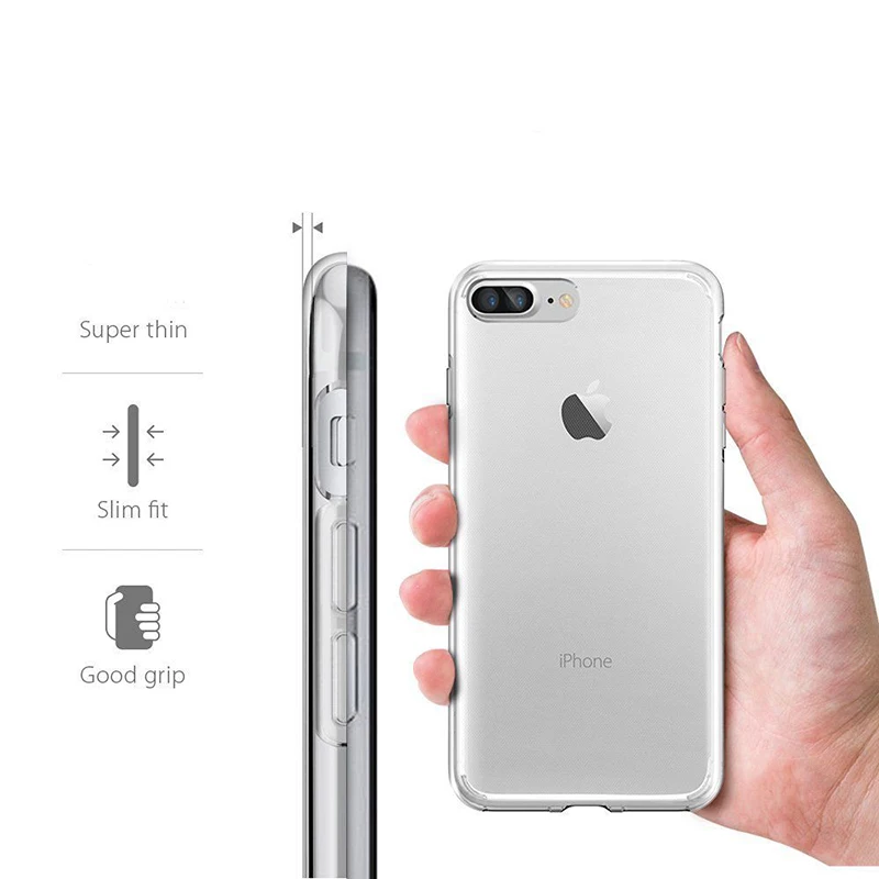 Мягкий Силиконовый ТПУ чехол для телефона iphone 5 6 plus 7 8 X XS XR Max Простой Прозрачный