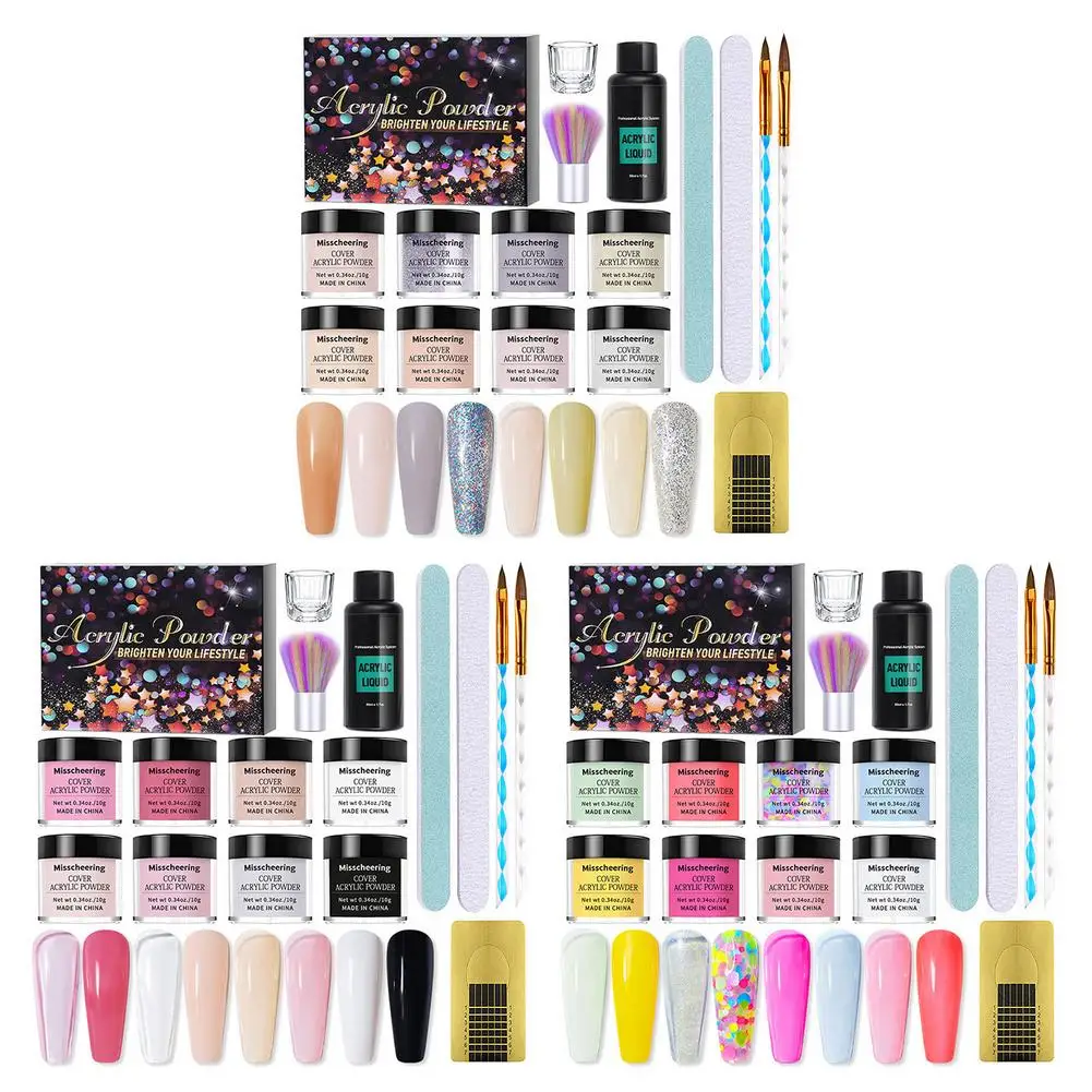 

Nail Art Powder Set Acrylic Powder Nail Extension Manicure With Nail Polish Soft Brushes Nail Scraper Art Craft Manicure Decor
