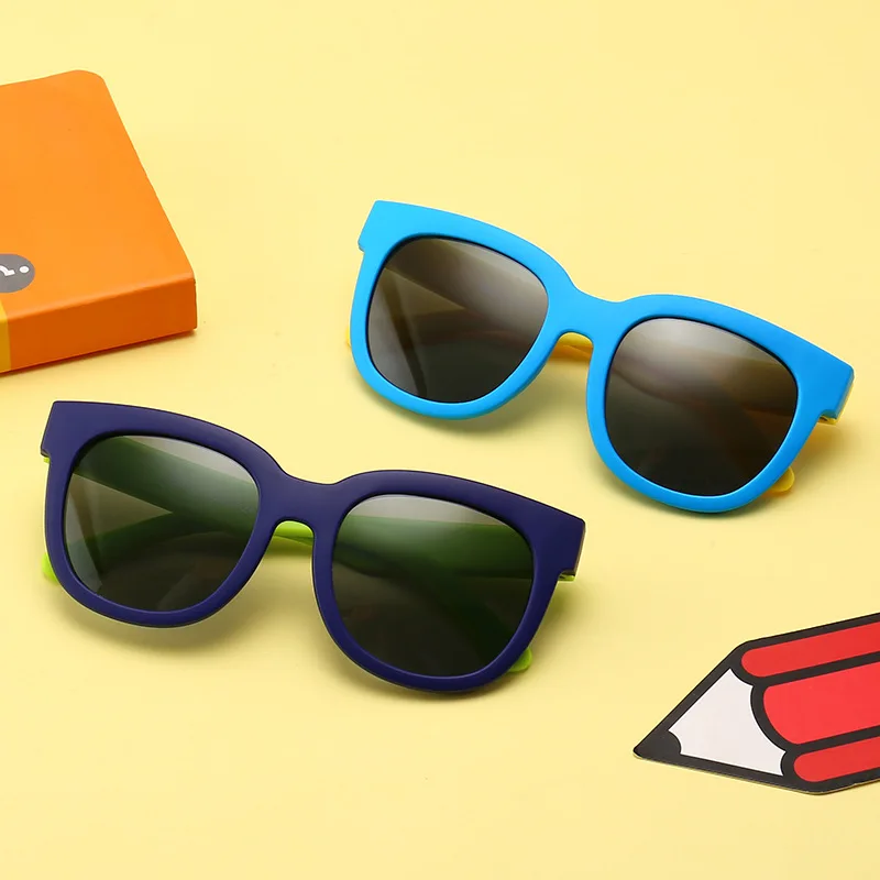 Модные поляризованные солнцезащитные очки для детей безопасный силикон