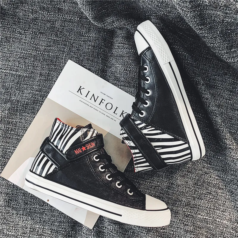 Демисезонная парусиновая обувь с высоким берцем Вулканизированная Повседневная