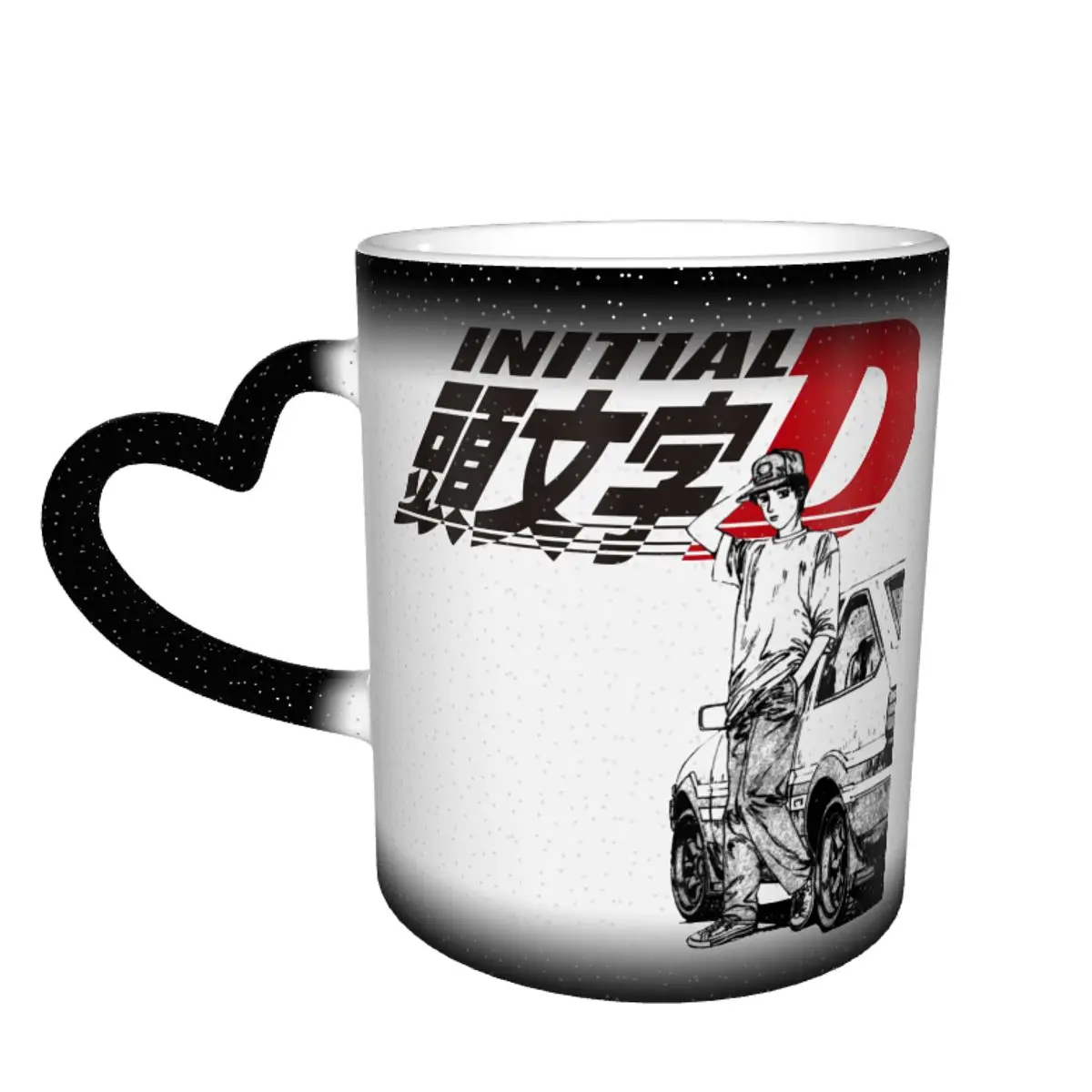 

Initial D Mug That Changes Color Creative Mug Retro Porcelain Cafe Cups