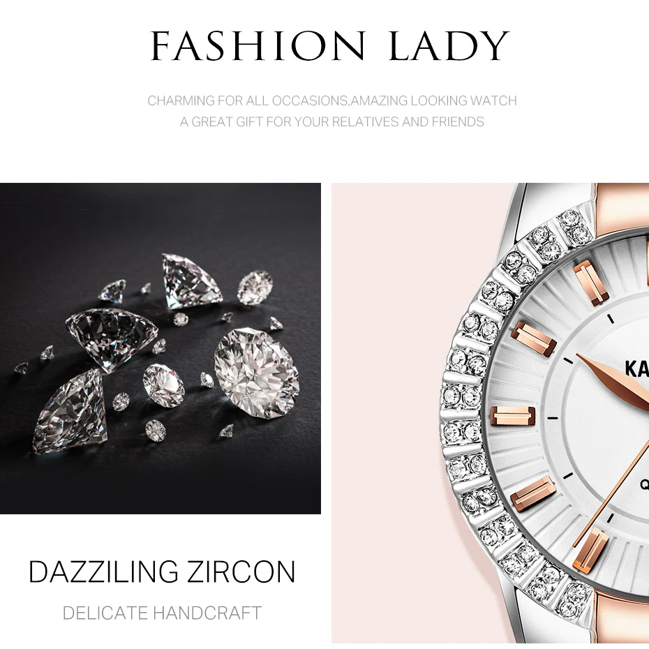 KADEMAN элегантные женские часы люксовый бренд наручные 30 м водонепроницаемые