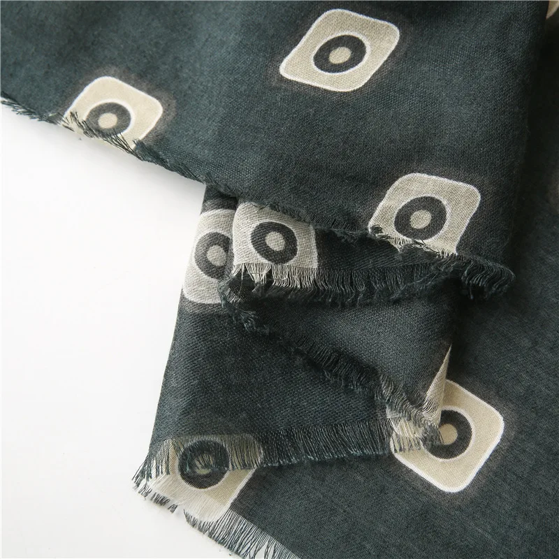 

2021 High Quality Cotton Scarf Women and Men Dark Green Bandana Spring Autumn New Large Shawls Pashmina and Wraps Echarpe