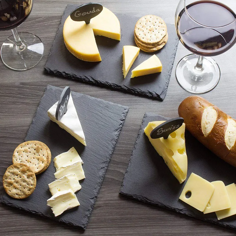 8 шт. сырные маркеры сланцы этикетки натуральный сланец для торта доски моющиеся
