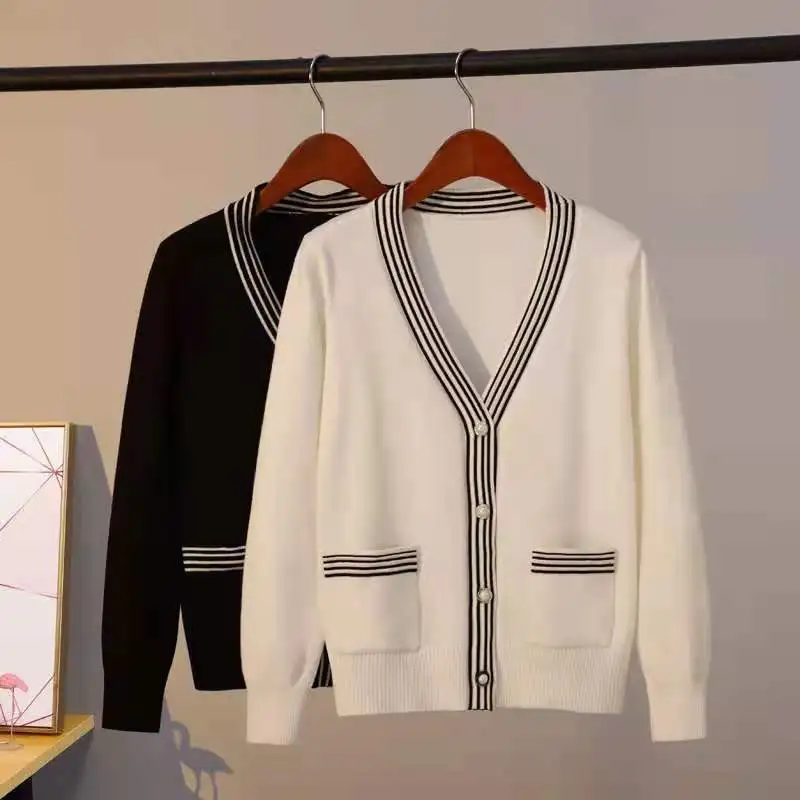 Женский шерстяной свитер повседневный вязаный кардиган в стиле ретро