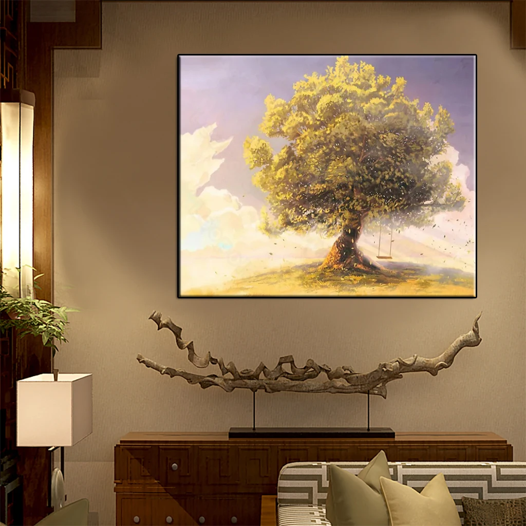 

5D Diy Diamond Artistic Decoration Painting Towering Trees Square Diamond Round Diamond Customizable Wall Art Decor