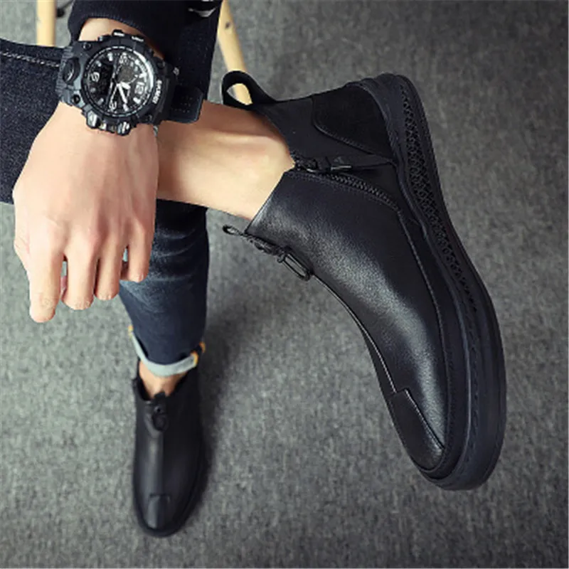 

The fall male of han edition men's shoes are leather shoes trend of England joker soft bottom anti-slip men leisure shoes