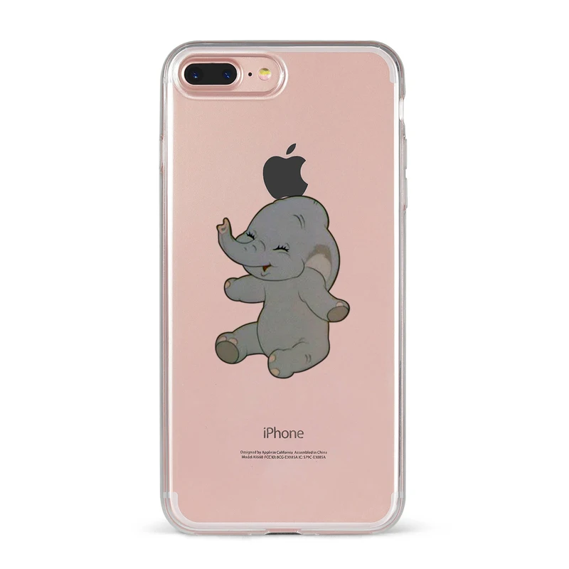 TPU Силиконовый чехол с изображением животных Дамбо Винни для iPhone X XS MAX XR 8 7 6 6S Plus 5 5S SE XS MAX, чехол для телефона - Цвет: TPU