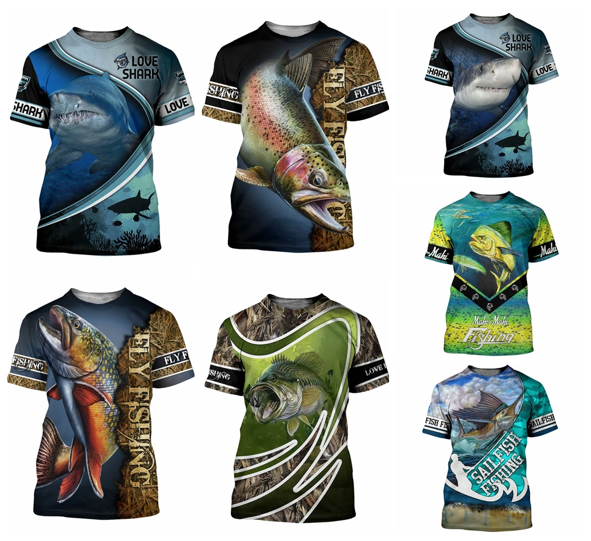 

Kaseetop 2021 летняя хипстерская Мужская футболка с красивым 3D-принтом карпа рыбалки Harajuku с коротким рукавом футболка унисекс повседневные топы ...